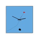 Vierkante wandklok modern design kleurrijke kunst Mirò Aanbod