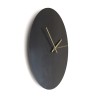 Zwarte ronde wandklok met goud, modern minimalistisch design Black Moon Korting