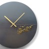 Zwarte ronde wandklok met goud, modern minimalistisch design Black Moon Kortingen