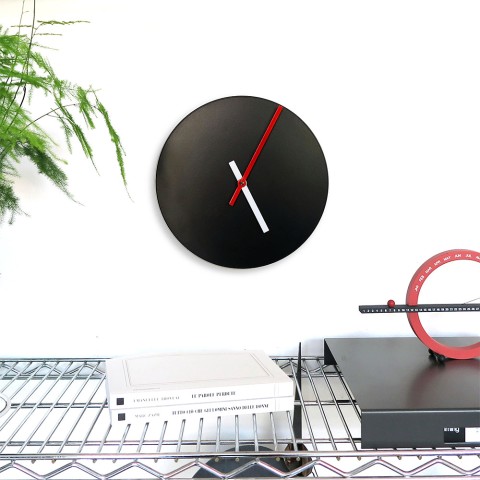 Ronde wandklok zwart modern minimalistisch design Trendy Aanbieding