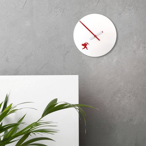Moderne ronde wandklok design hart liefde Cupido Aanbieding