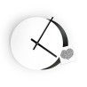 Moderne minimalistische ronde witte zwarte wandklok Eclissi Catalogus