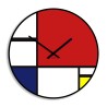 Rond modern design wandklok, Mondriaan-stijl, eigentijdse kunst Aanbod