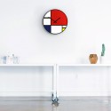 Rond modern design wandklok, Mondriaan-stijl, eigentijdse kunst Aanbieding
