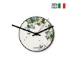 Kleine ronde wandklok met modern design, blauwe bloemen motief Verkoop
