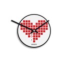 Moderne ronde wandklok videogame arcade Love Invaders Aanbod