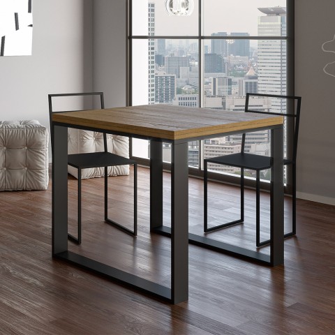 Uitschuifbare houten keukentafel 90x90-180cm Tecno Libra Oak