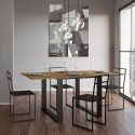 Uitschuifbare eettafel keuken  90 x 90-180 cm Tecno Libra Oak Korting