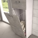 Mobiele wasmand kolom badkamer wasruimte ruimtebesparend grijs Korting