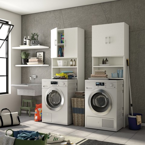 Houten kolomkast voor wasmachine en badkamer, ruimtebesparend ontwerp Aanbieding