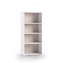 Moderne design boekenkast, 4 vakken, woonkamer kantoor, wit hout Aanbod