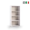 Moderne design boekenkast, 4 vakken, woonkamer kantoor, wit hout Verkoop