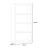 Moderne design boekenkast, 4 vakken, woonkamer kantoor, wit hout Korting