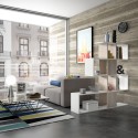 Moderne tweezijdige design boekenkast wit hout Libkaf Aanbieding