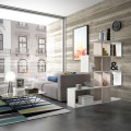 Moderne tweezijdige design boekenkast wit hout Libkaf Aanbieding