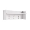 Moderne witte wandkapstok met 3 haken en plank voor entree Aanbod