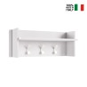Moderne witte wandkapstok met 3 haken en plank voor entree Verkoop