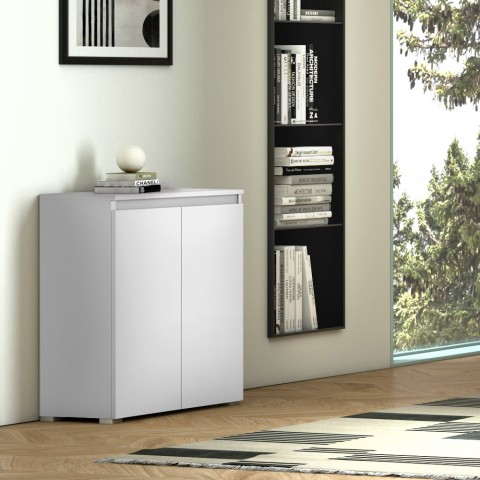 Witte multifunctionele kast met 3 planken voor woonkamer, keuken of hal Aanbieding