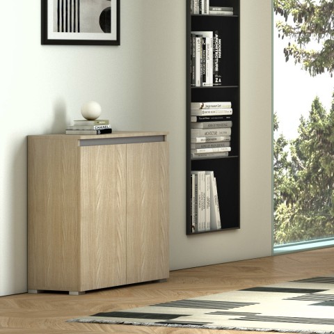Multifunctionele opbergkast keuken hal woonkamer 3 planken hout Aanbieding