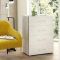 Moderne grijs-witte ladekast met 4 lades voor de slaapkamer Aanbieding