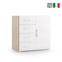 Ladekast slaapkamer dressoir design 4 lades wit hout Verkoop