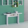 Uitschuifbare console tafel bureau wit hout 120x35-70cm Oplà Kortingen