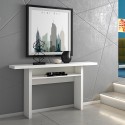 Uitschuifbare console tafel bureau wit hout 120x35-70cm Oplà Catalogus
