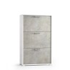Schoenenkast ingang voor 9 paar schoenen, 3 deurs, modern wit-grijs design 6003 Aanbod