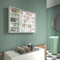 Badkamer vitrinekast met 2 schuifdeuren van glas en 4 planken Aanbieding