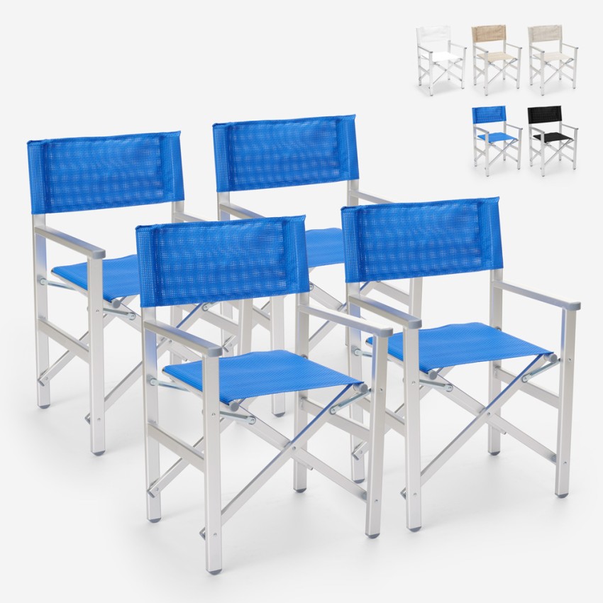 Set van 4 opvouwbare draagbare strandstoelen Regista Gold Kosten