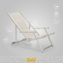 Ligstoel zee strand armleuningen aluminium opvouwbaar Riccione Gold Lux Verkoop