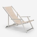 4 Ligstoelen zee strand armleuningen aluminium opvouwbaar Riccione Gold Lux Kortingen