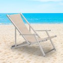4 Ligstoelen zee strand armleuningen aluminium opvouwbaar Riccione Gold Lux Korting