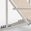 4 Ligstoelen zee strand armleuningen aluminium opvouwbaar Riccione Gold Lux Voorraad