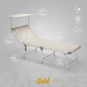 Set van 4 opvouwbare aluminium strandligbedden Gabicce Gold 