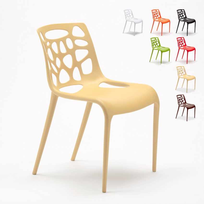 Polypropyleen stoel Gelateria met uv-bescherming en modern design Polypropyleen stoel Gelateria met uv-bescherming en modern design
