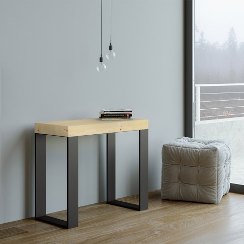 Console eettafel design uitschuifbaar 90x40-300cm hout Tecno Nature