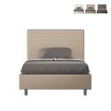 Halfhoog bed met opbergruimte 120x190 Frans stijl kunstleer Focus P Afmetingen