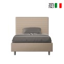 Halfhoog bed met opbergruimte 120x190 Frans stijl kunstleer Focus P Kosten