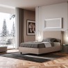 Halfhoog bed met opbergruimte 120x190 Frans stijl kunstleer Focus P 