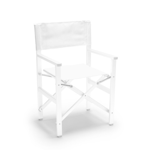 Regista Gold Wit textilene aluminium opvouwbare strandstoel Aanbieding