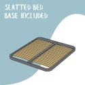 Halfhoog bed met opbergruimte 120x190 Frans stijl kunstleer Focus P 