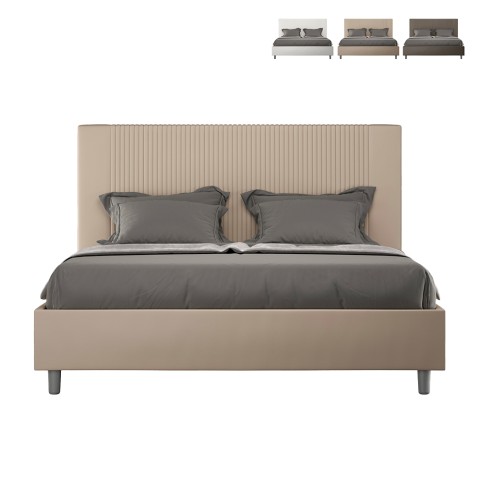 Tweepersoonsbed 160x200 met opbergruimte, moderne kunstleer Goya M1 Aanbieding