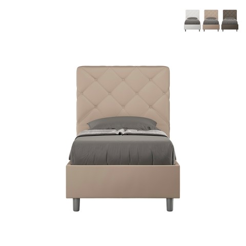 Gestoffeerd eenpersoonsbed met opbergruimte 90x200 kinderkamer Priya S1 Aanbieding