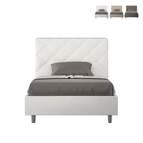 Gestoffeerd twijfelaar bed 120x200 Frans met opbergruimte Priya P1 Aanbieding